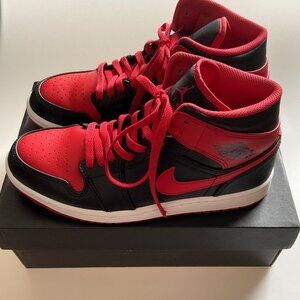 NIKE JORDAN 1 MID ALTERNATE BRED (2022) WITH BOX HIGH TOPS